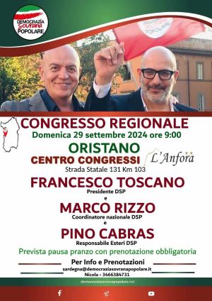 Congresso Regione Sardegna - Oristano 29 settembre 2024